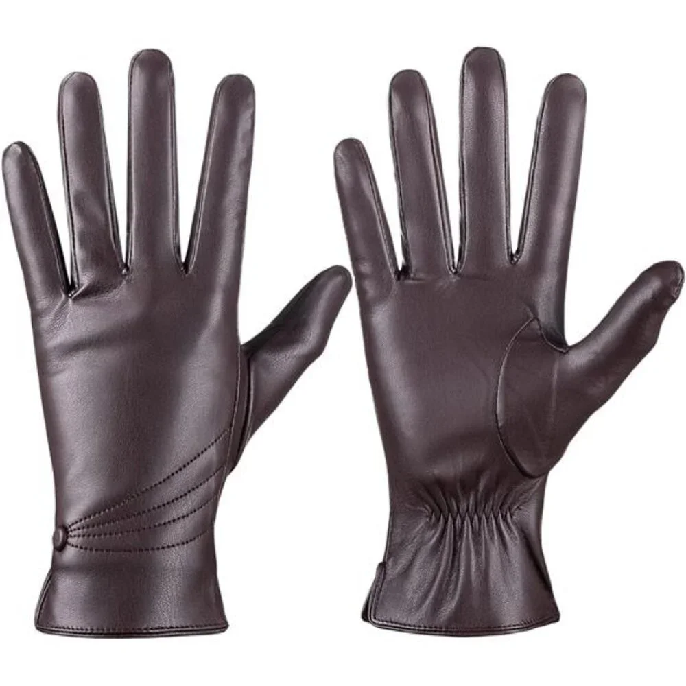 Women's Winter Leather Gloves Warm Touchscreen Cashmere Lined Gloves